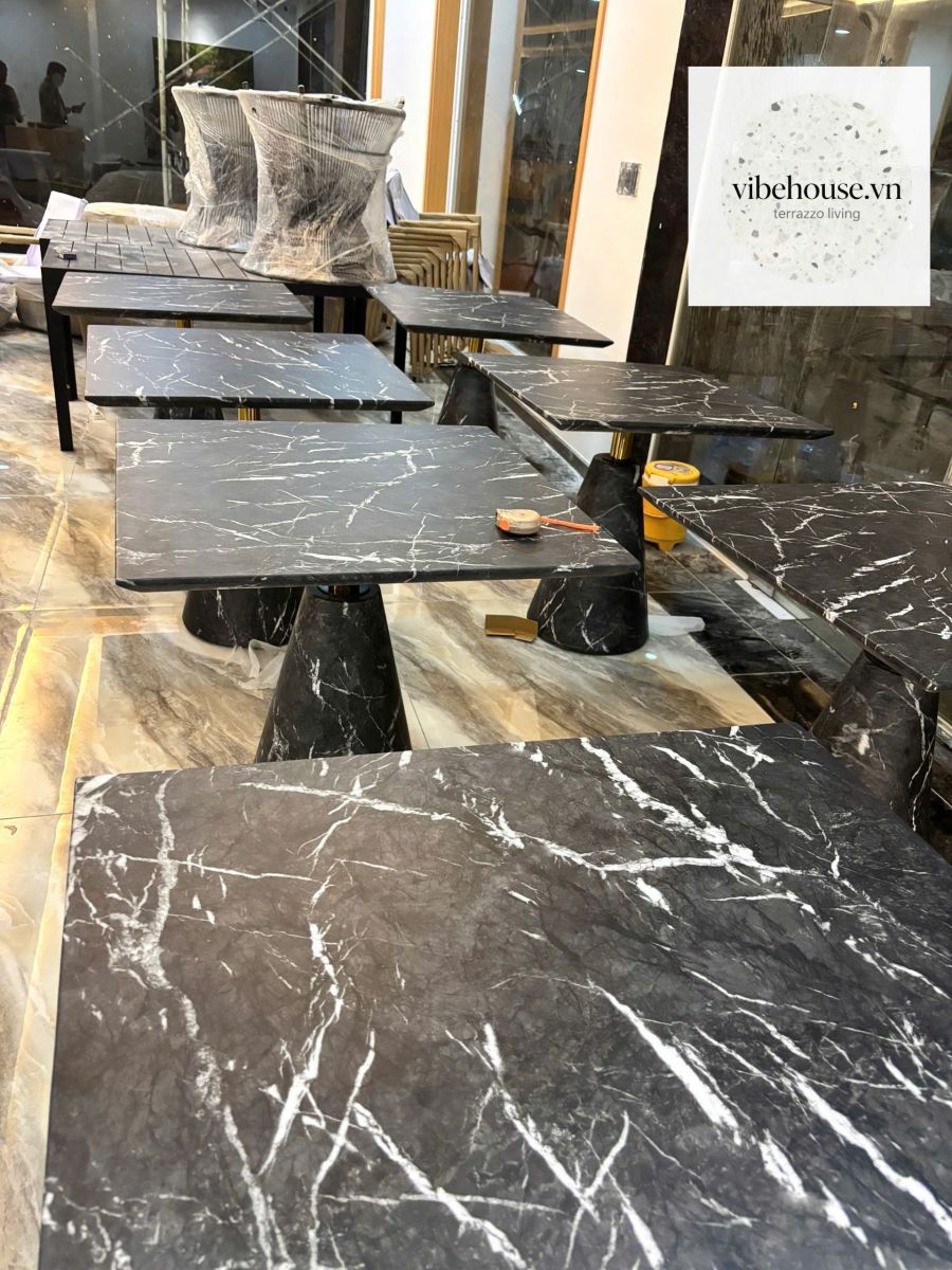 bàn cà phê đá marble sản xuất tại vibehouse