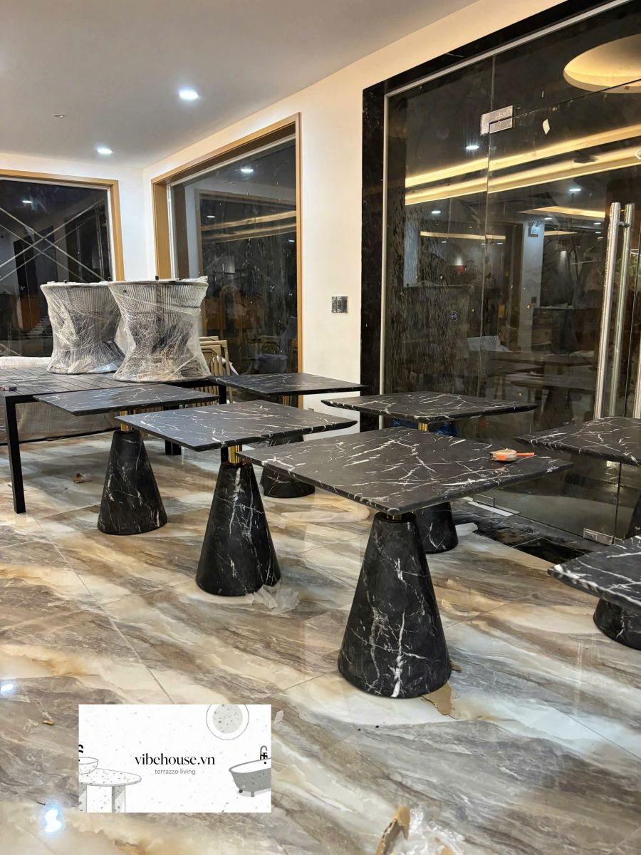 bàn cà phê nhúng đá marble