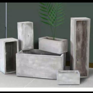 Mẫu chậu xi măng chữ nhật trồng ban công đẹp