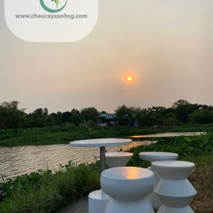 Set Bàn Đôn Terrazzo Ngoài Trời