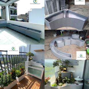 Chậu Cây Composite Theo Yêu Cầu Hình Chữ Nhật, Hình Tròn, Hình Vuông